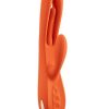 Terri App Controlled Kinky Finger Tapping Rabbit Vibrator - Orange/Gold
