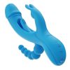 Trilux Kinky Finger Rechargeable Silicone Rabbit Vibrator with Anal Beads - Blue - Image 3