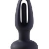 Snuggy Tapping Rechargeable Silicone Prostate Massager Butt Plug Anal Vibrator - Black