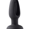 Snuggy Tapping Rechargeable Silicone Prostate Massager Butt Plug Anal Vibrator - Black - Image 4