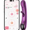 Tempo Pressure Sensing App Controlled Kinky Finger Tapping Rechargeable Silicone G-spot Vibrator - Purple/Black - Image 4