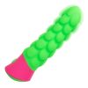 Rave Ripple Rechargeable Silicone Vibrator - Green/Pink - Image 3