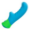 Rave Ridged-G Rechargeable Silicone G-Spot Vibrator - Blue/Green