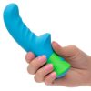 Rave Ridged-G Rechargeable Silicone G-Spot Vibrator - Blue/Green - Image 4