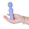 Swan Mini Wand Rechargeable Silicone Vibrator - Purple - Image 4