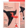 B Vibe Beginner Strap On Harness Set with Silicone Dildo Peg 5in - Orange