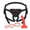 B Vibe Beginner Strap On Harness Set with Silicone Dildo Peg 5in - Orange