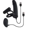 Gender X Full Swing Rechargeable Silicone Vibrating Dildo with Dual Cock Ring and Remote Control - Black - Image 3