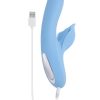 Playboy In Bloom Rechargeable Silicone Heating Dual Vibrator - Blue - Image 3