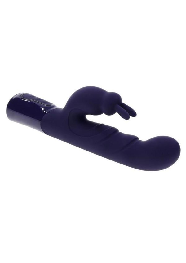 Big Deal Girthy Rechargeable Silicone Rabbit Vibrator - Purple - Image 3