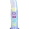 Cotton Candy Dirty Talk Horny Bitch Silicone Dildo - Multicolor