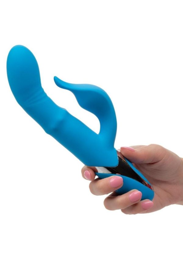 Enchanted Beaded Power G Rechargeable Silicone G-Spot Dual Vibrator - Blue - Image 4
