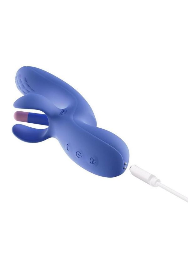 Fortexa Kinky Finger Flapping Rechargeable Silicone Clit and G-Spot Vibrator with App Control - Blue/Pink - Image 3