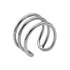 Rouge Stainless Steel Triple Wire Glans Ring - Silver