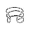 Rouge Stainless Steel Triple Wire Glans Ring - Silver - Image 3
