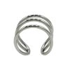 Rouge Stainless Steel Triple Wire Glans Ring - Silver - Image 4