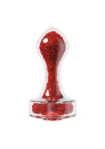 Oh My Gem Lustre Glass Anal Plug - Red