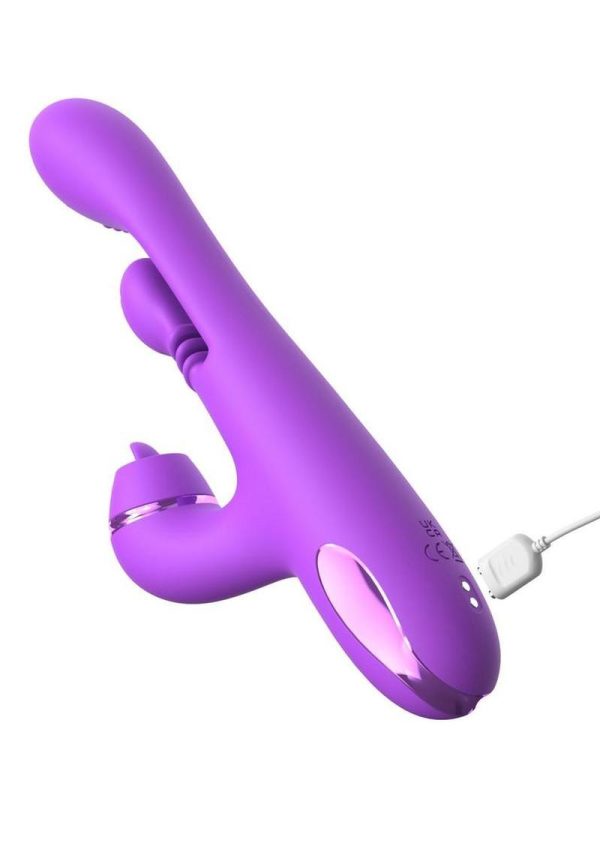 Fantasy for Her IntiMotion Pulse Pro Rechargeable Silicone Vibrator with a Clitoral Stimulator - Purple - Image 3