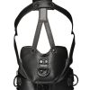Master Series Leather Head Harness with Muzzle - Black