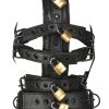 Master Series Leather Head Harness with Muzzle - Black - Image 4