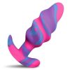Creature Cocks Unicorn Swirl Silicone Butt Plug - Medium - Multicolor