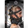 Master Series Lockable Head Harness with Muzzle - Black
