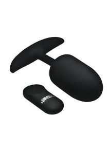 Heavy Hitters Vibrating Weighted Silicone Anal Plug - XLarge - Black