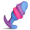 Creature Cocks Unicorn Swirl Silicone Butt Plug - Large - Multicolor