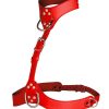 Master Series Vixen Female Chest Vegan Leather Harness - Red