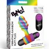 Bang Vibrating Rainbow Butt Plug Silicone Rechargeable - Multicolor
