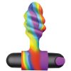 Bang Vibrating Rainbow Butt Plug Silicone Rechargeable - Multicolor