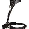 Master Series Vixen Female Chest Vegan Leather Harness - Black