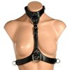 Master Series Vixen Female Chest Vegan Leather Harness - Black - Image 3