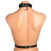 Master Series Vixen Female Chest Vegan Leather Harness - Black - Image 4