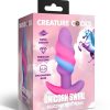 Creature Cocks Unicorn Swirl Silicone Butt Plug - Small - Multicolor