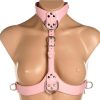 Master Series Vixen Female Chest Vegan Leather Harness - Pink - Image 3