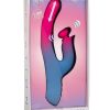 Elation Thrusting Rechargeable Silicone Dual Stimulator - Multicolor
