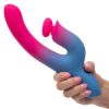Elation Thrusting Rechargeable Silicone Dual Stimulator - Multicolor - Image 4