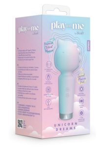 Play With Me Unicorn Dreams Silicone Rechargeable Clitoral Stimulator - Blue/Green