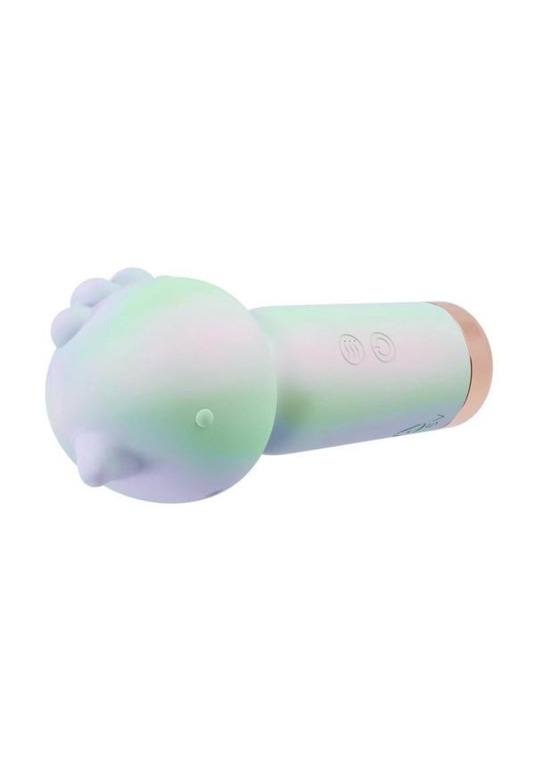 Play With Me Unicorn Dreams Silicone Rechargeable Clitoral Stimulator - Blue/Green - Image 3