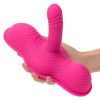 Triple Rider Remote Control Ecstasy Rumbler Rechargeable Silicone Vibrator - Pink - Image 3
