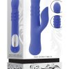 Pop Goes The O Rechargeable Silicone Triple Motor Thrusting Rabbit Vibrator - Blue