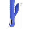 Pop Goes The O Rechargeable Silicone Triple Motor Thrusting Rabbit Vibrator - Blue - Image 4