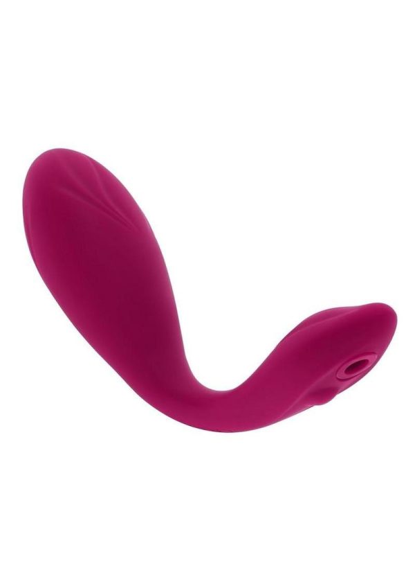 Cherry Pose Rechargeable Silicone Posable Vibrator with Remote - Red - Image 3