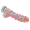Fantasy Rechargeable Silicone Vibrating Dildo with Remote - Multicolor