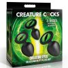 Creature Cocks Green Eye Silicone Butt Plug Set (3 Piece) - Green/Black