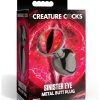 Creature Cocks Red Eye Metal Butt Plug - Small - Black/Red