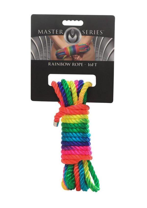 Master Series Bondage Rope 16ft - Rainbow