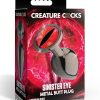 Creature Cocks Red Eye Metal Butt Plug - Medium - Black/Red