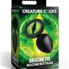 Creature Cocks Green Eye Silicone Butt Plug - Small - Black/Green